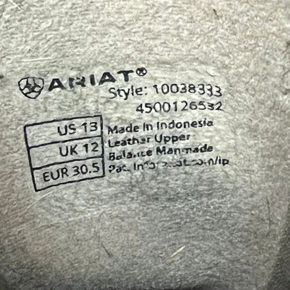 Ariat Youth Sorting Pen Western Cowboy Cowgirl Boot Blue Brown Kids Size 13 - Picture 6 of 11